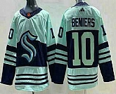 Men's Seattle Kraken #10 Matthew Beniers Light Green 2022 Reverse Retro Authentic Jersey,baseball caps,new era cap wholesale,wholesale hats